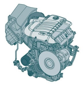 Бензиновый 4-клапанный двигатель V5 2,3 л мощностью 125 кВт/170 л.с.