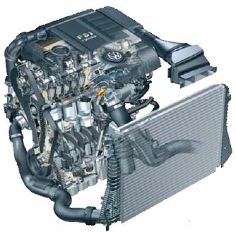 Двухлитровый двигатель FSI (147 кВт) с турбонаддувом и 4-клапанной системой газораспределения